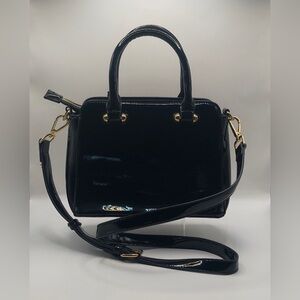 Patent-Look Satchel Purse